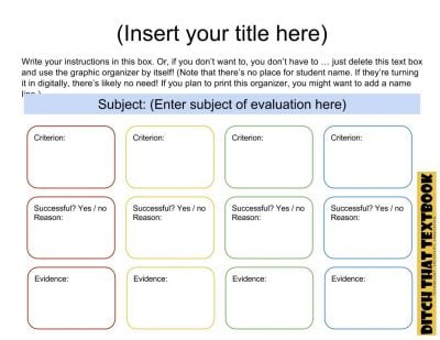 evaluation graphic organizer