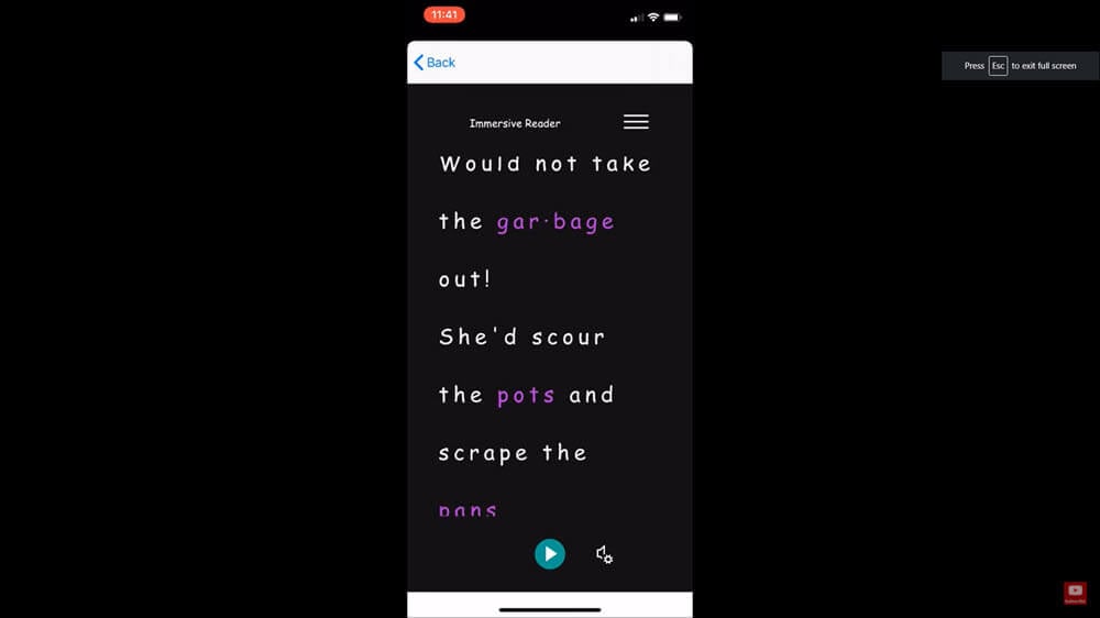 immersive reader mobile