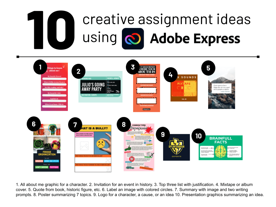10 creative assignment ideas using adobe express