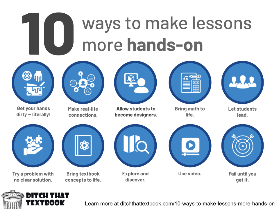 10 ways to make lessons more hands on infographic (1)