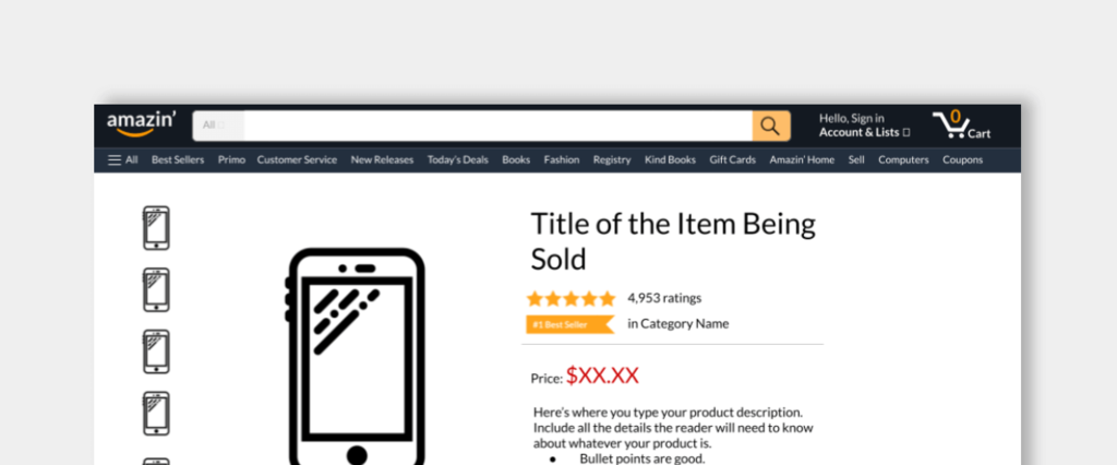Amazon Product Page Template Thumbnail