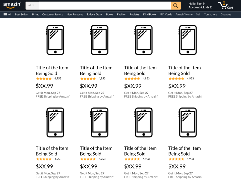 Amazon product search template