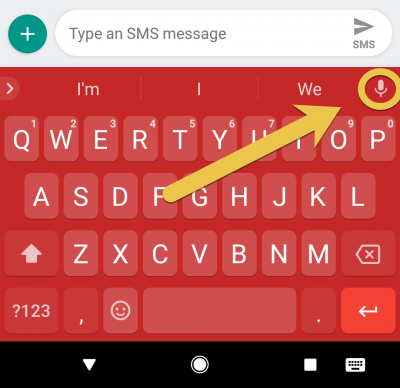 android dictation button