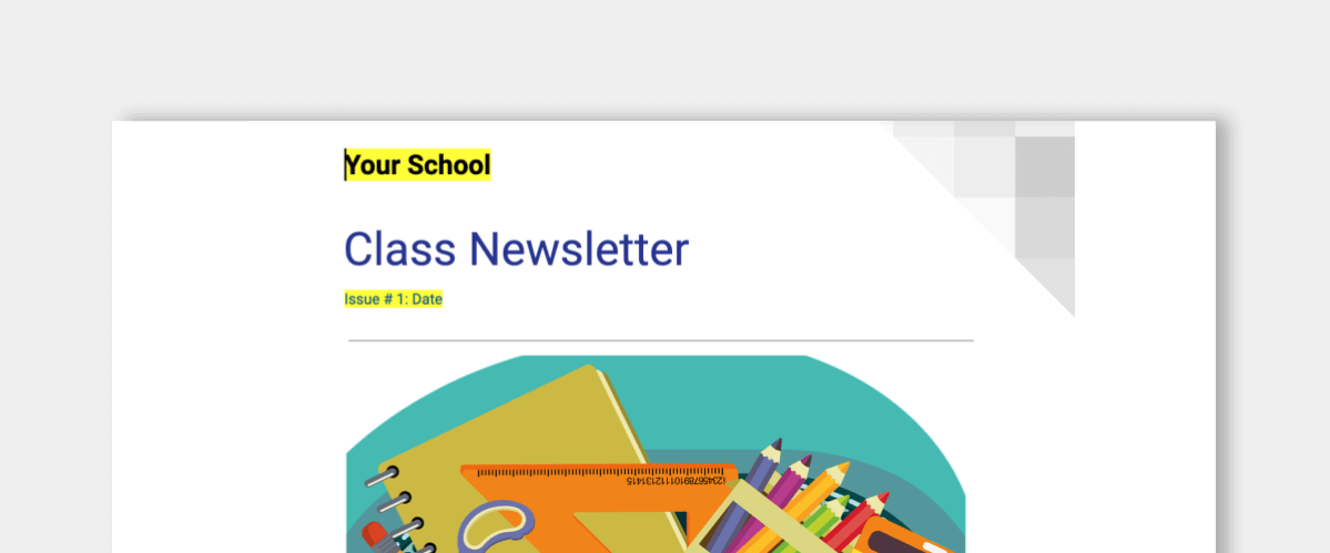 Class newsletter template Thumbnail