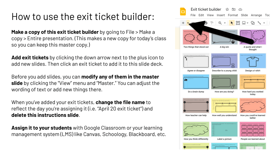 Exit ticket builder How to Use the Exit Ticket Builder