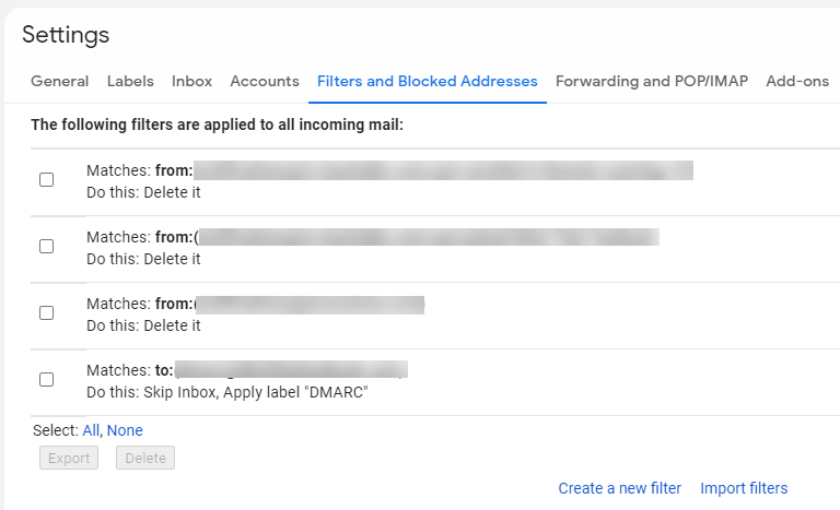 gmail filters