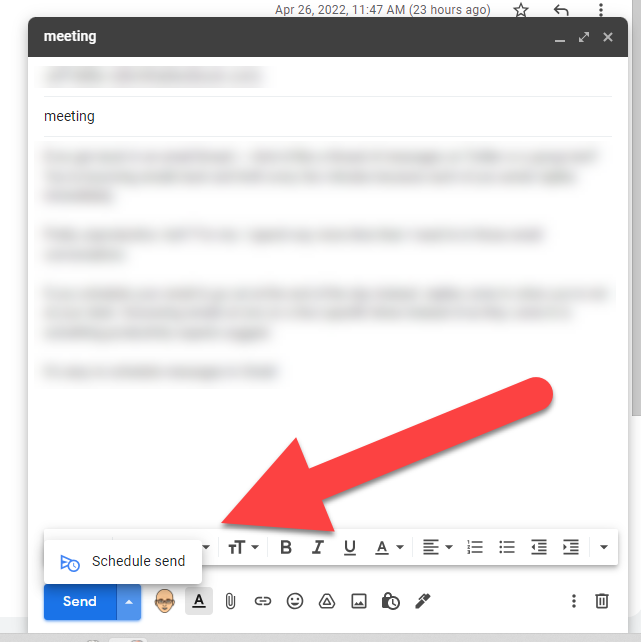 gmail schedule send