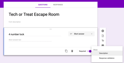 Adding response validation to Google forms.