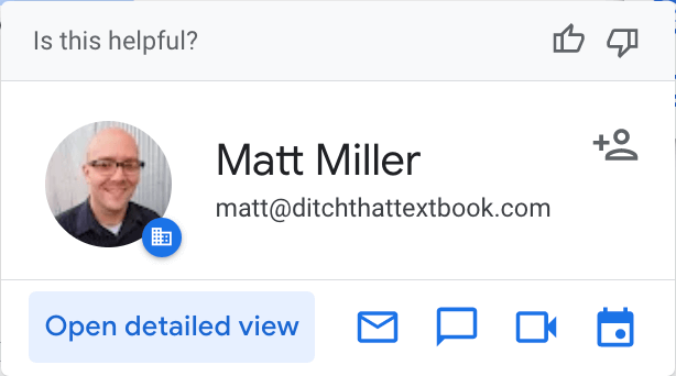 People smart chip in google docs