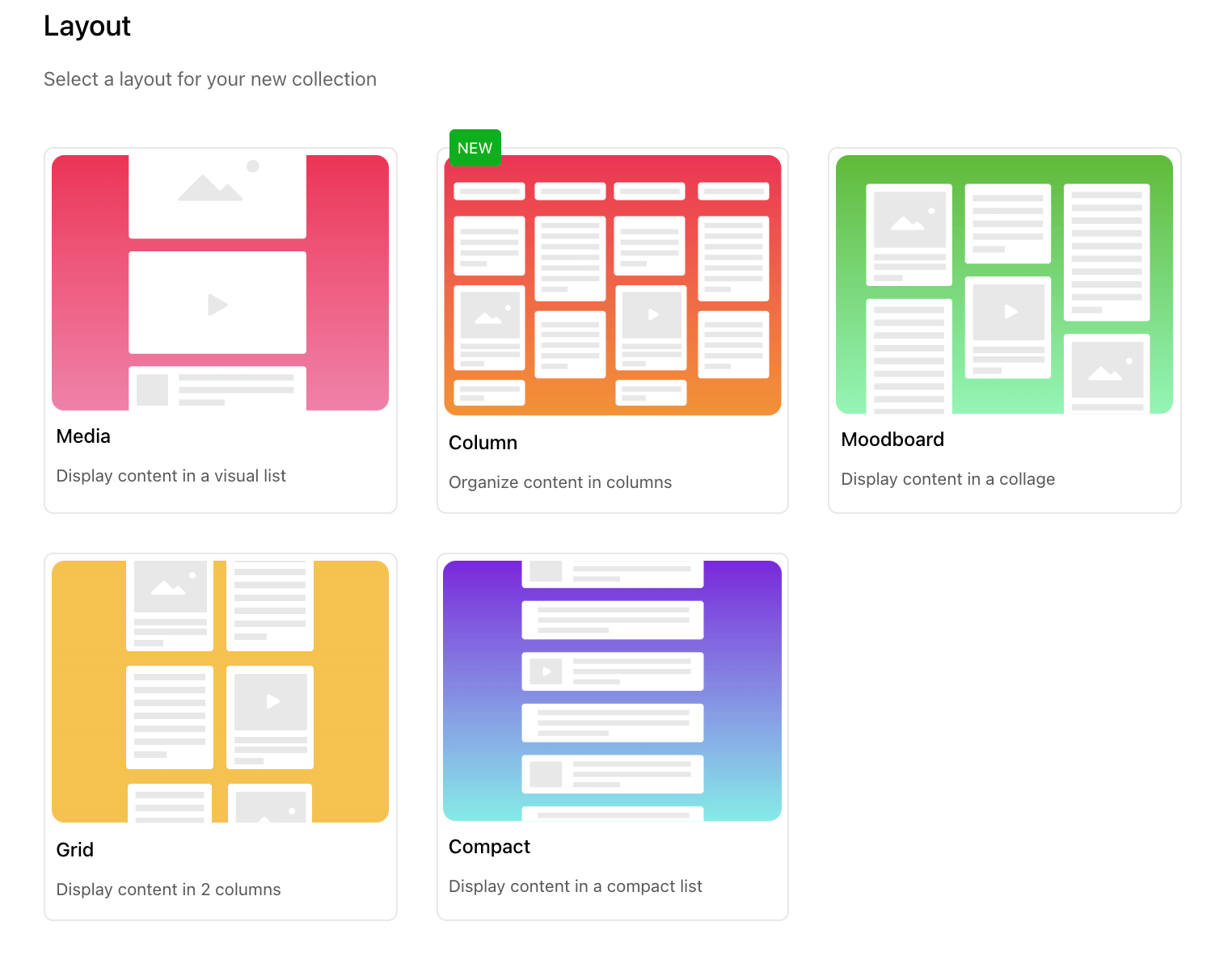 Wakelet layouts