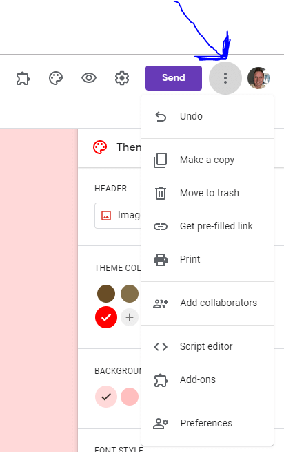 Google forms pre-filled links step 1