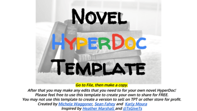 Novel HyperDoc Template (Elementary Level) (1) Novel HyperDoc Template