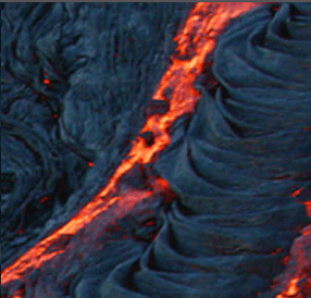 Volcano with lava