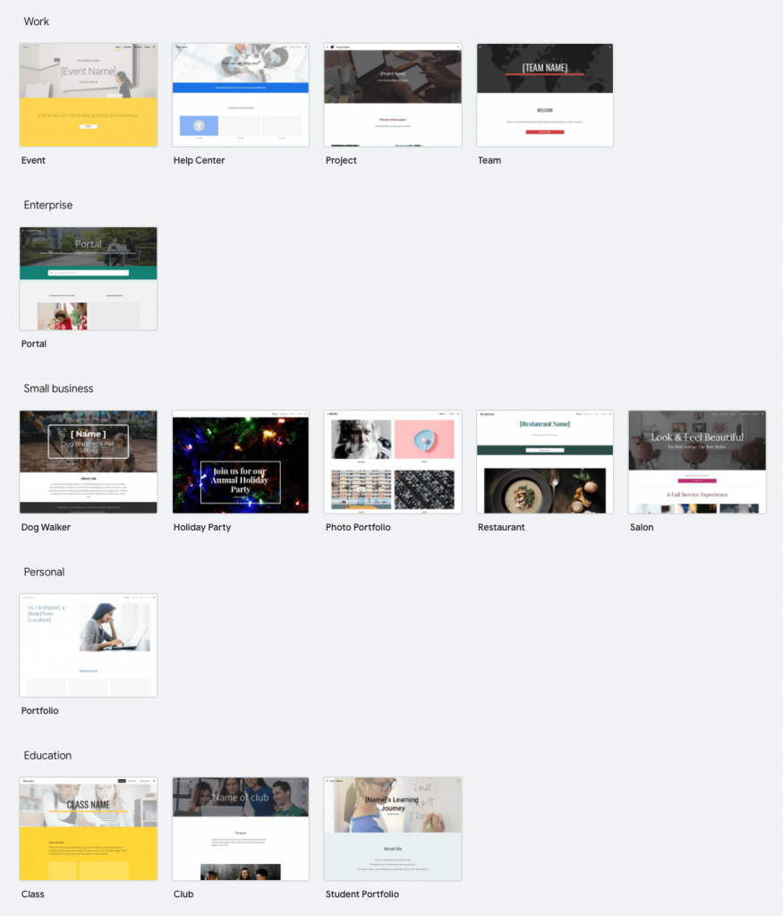 Google Sites Templates Google Sites Templates