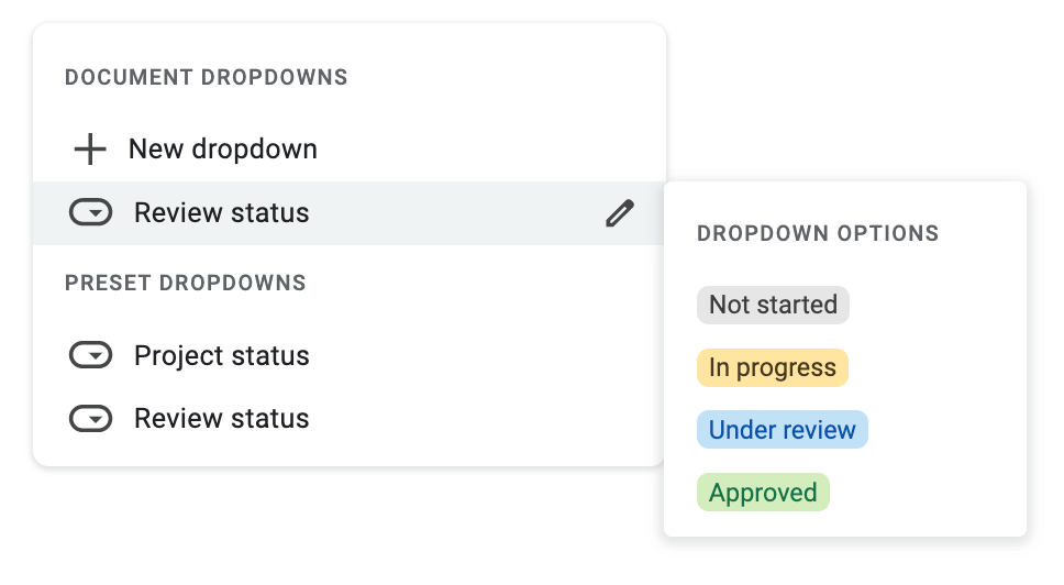 Dropdown menu smartchip