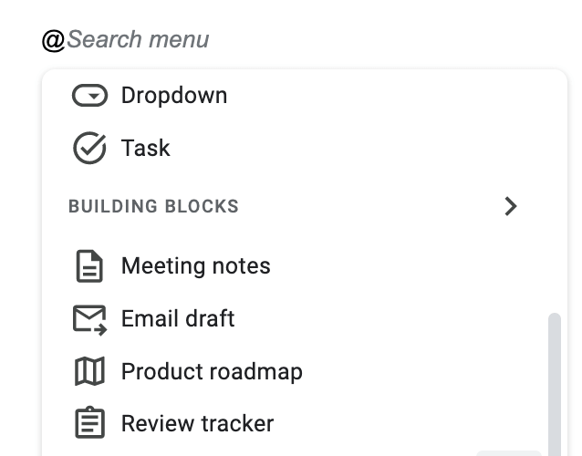 Meeting. notes building blocks
