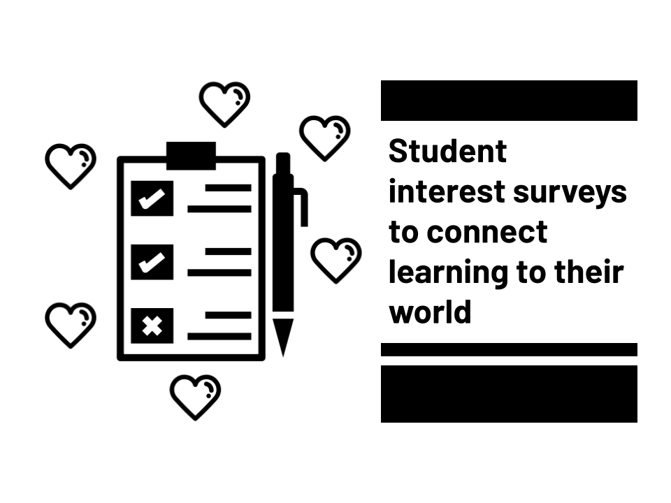 student interest surveys to connect learning to their world