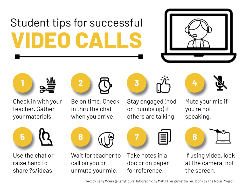 Student tips for successful video calls Student tips for successful video calls