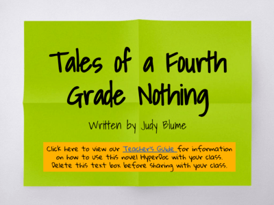 Tales of a Fourth Grade Nothing Novel Hyperdoc Tales of a Fourth Grade Nothing