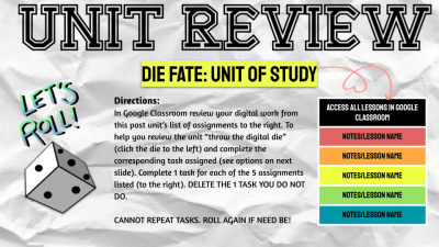 Unit Review Die Fate Template